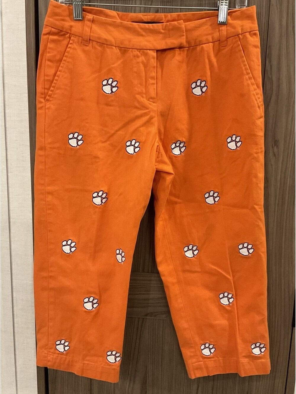 Pennington Bailes Womens Orange Clemson Tiger Capri Pants Size 6